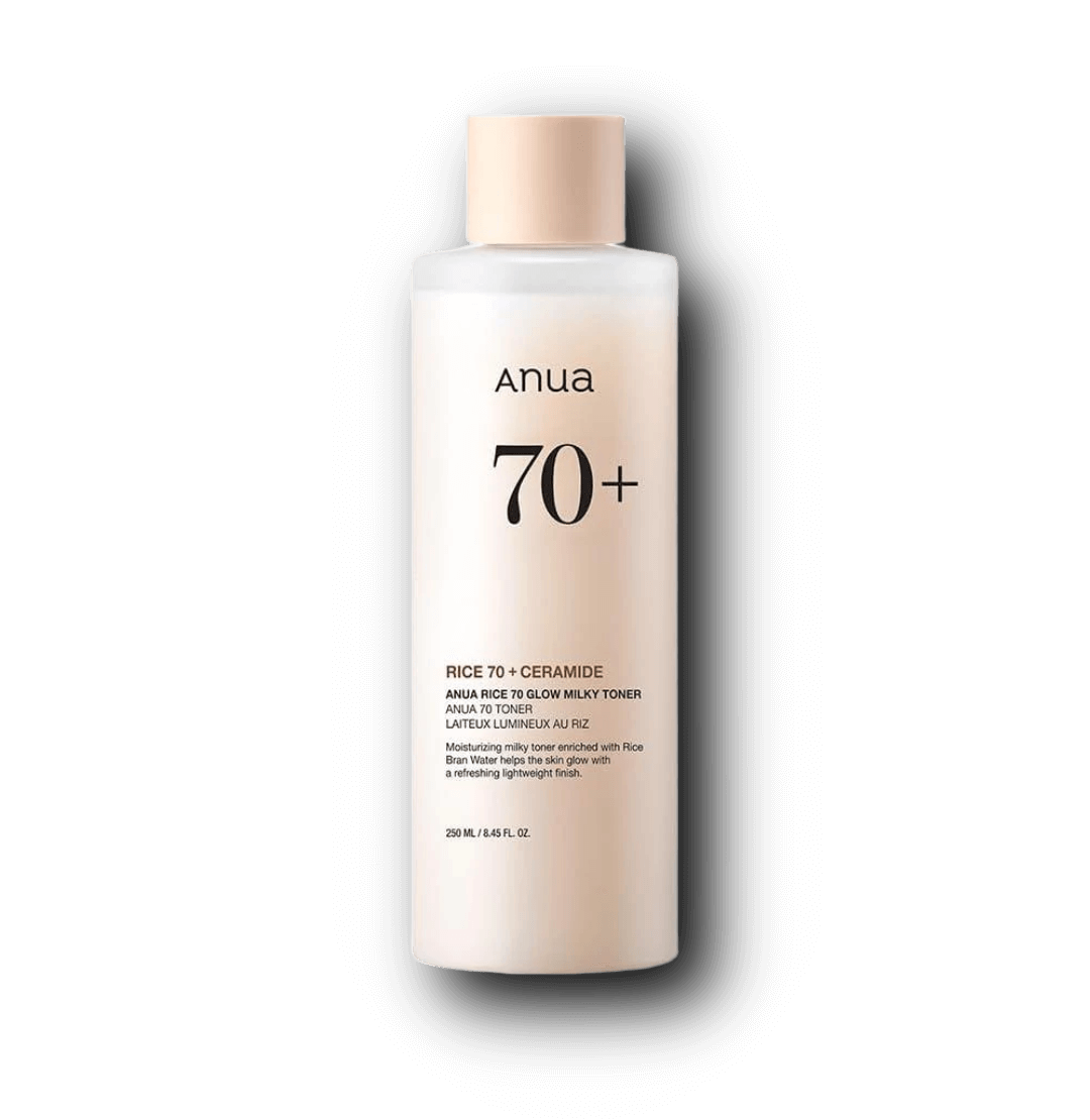 Anua Rice 70 Glow Milky Toner 250 ml – lystergivande toner med risvatten, niacinamid och ceramider