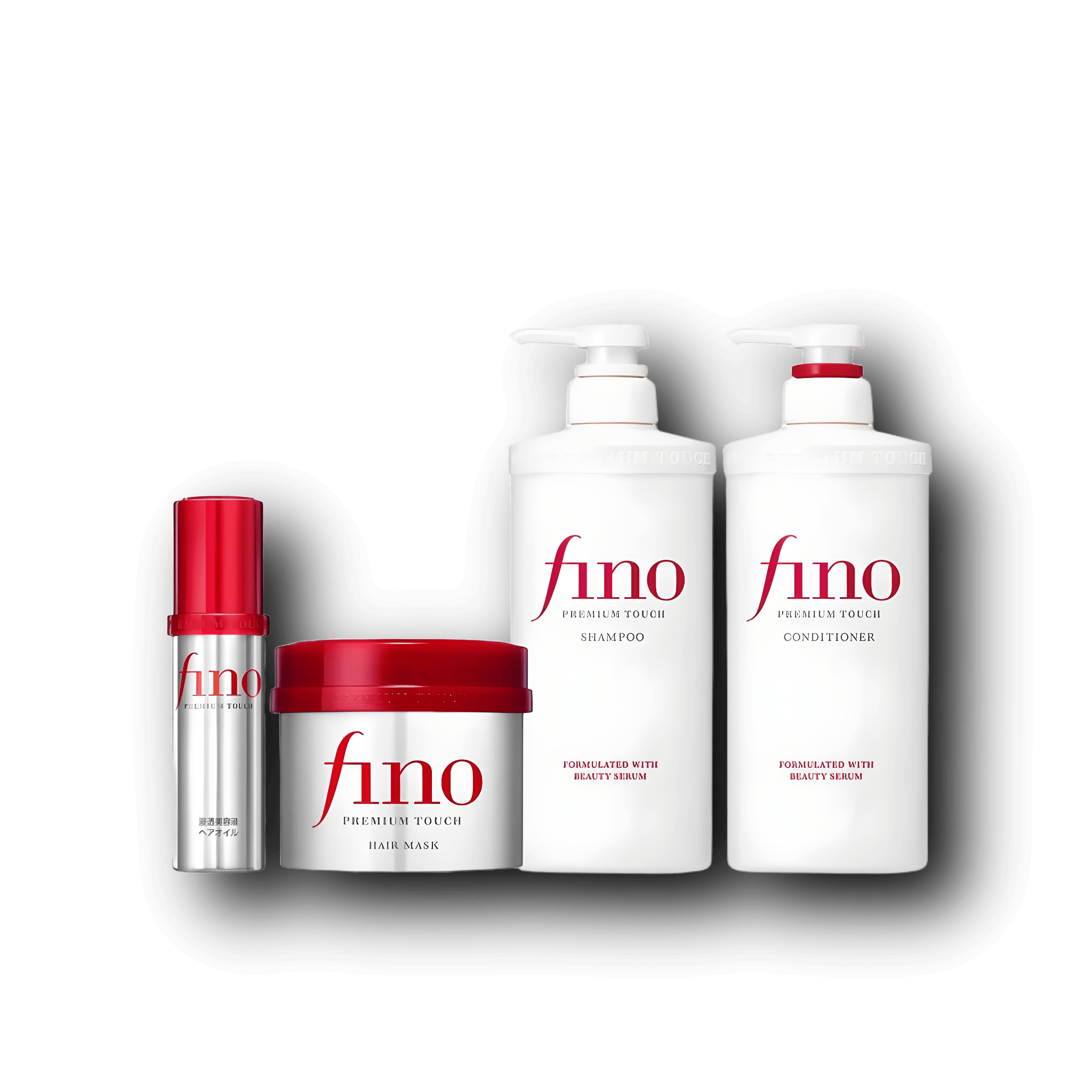 Fino Premium Hair Care Bundle från Shiseido med schampo, balsam, hårmask och hårolja för torrt och skadat hår